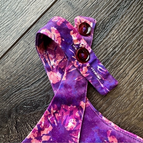 Vintage Sea Lure women’s swimsuit size small 14 purple  floral VTG play suit - Picture 12 of 14